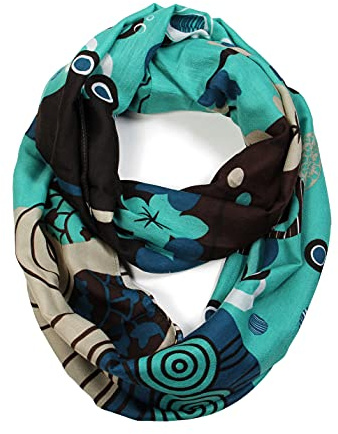 Scarf& Scarfand Vibrant Painting Artistic Print Infinity (Flower Mint)