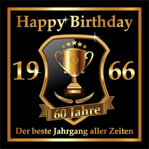 3 St. Aufkleber zum 60. Geburtstag: 1966 der beste Jahrgang aller Zeiten - Selbstklebendes Hochglanz Flaschen-Etikett. Original RAHMENLOS Design