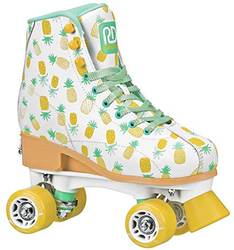 Roller Derby Candi Girl Lucy Adjustable Girls Roller Skates Indoor/Outdoor; Pineapple Small (12-2)