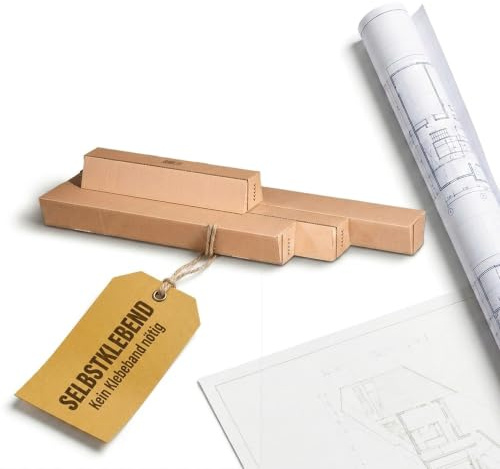 KK Verpackungen Versandhülse Trapezkarton DIN A2 | 20 Stück, 435x105/55x75mm | Selbstklebeverschluss, portooptimiert | Lange Faltkartons aus stabiler Wellpappe für Poster, Pläne, Angeln