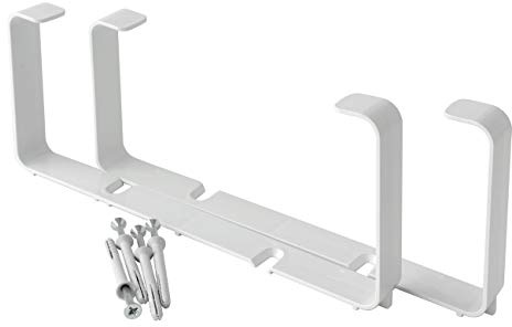 La Ventilazione STV2229B No. 2 Hose Clamp Brackets with Screws and Dowels for Rectangular Tube, 220x90 mm. White
