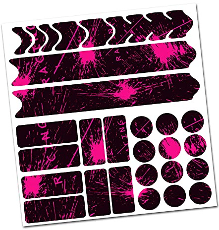 R159 R161 (05 Racing Neon Pink) Carbon MTB & BMX Frame Protector Film - Sticker Paint Protection