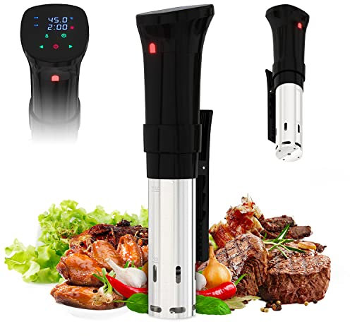 APQ Sous Vide Precision Cooker 1100W, Professional Thermal Immersion Circulator, Black Ultra Quiet Stainless Steel Sous Vide Machine, LED Display Touch Control Waterproof IPX7 Cooking Volume up to 20L