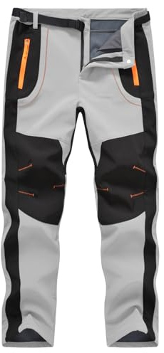 donhobo Herren Wanderhose Gefüttert Winterhose Wasserdicht Winddicht Warm Verdickte Softshellhose Outdoorhose Skihose Trekkinghose