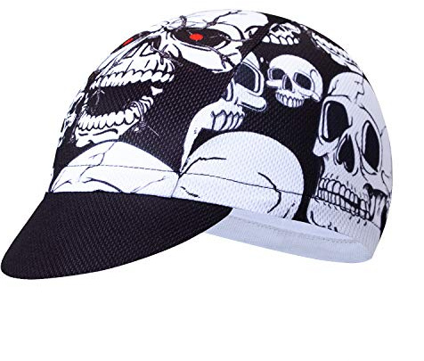 Ciclismo Cap Uomo Bicicletta Cappello MTB Bike All'interno Casco Nazionale, Teschio, Taglia unica