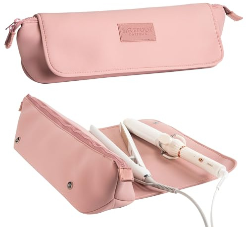 Reisetasche für Haarstyling-Werkzeuge und hitzebeständige Matte für Glätteisen, Lockenstäbe und Haarpflegezubehör, 2-in-1 Design Tragen Hülle mit Innentaschen, Kompakter Organizer (Düne) | Für Glätteisen, Glätteisen, Lockenstäbe, Haar-Accessoires, 2-in-1 tragbarer Organizer mit Innentaschen
