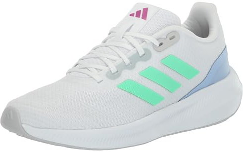Adidas Women's Run Falcon 3.0, White/Pulse Mint/Blue Dawn, 7.5