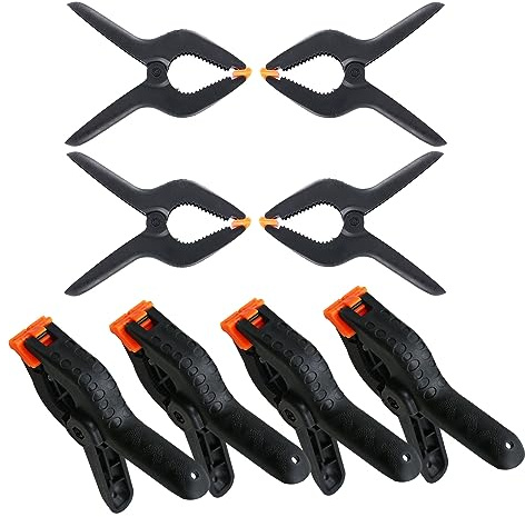 8 Pcs Nylon Spring Photography Clamps,Woodworking Tension Clamps,Heavy Duty Clips,Spring Clamps,Large Heavy Duty Backdrop Bull Clips
