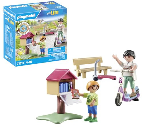 PLAYMOBIL myLife 71511 Büchertausch für Leseratten, spannende Geschichten im Bücherschrank, mit vielfältigem Zubehör für Lesebegeisterte, nachhaltiges Spielzeug für Kinder ab 4 Jahren