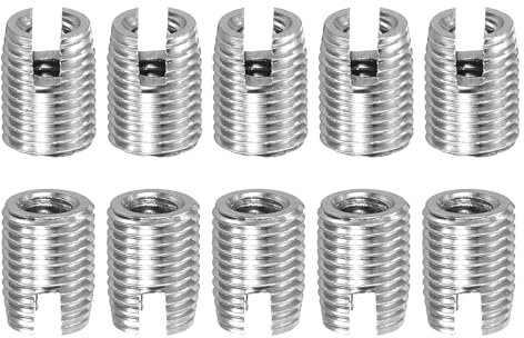 QUARKZMAN Insertos Roscados Autorroscantes 15 Piezas Interiores M2.5-0.45 Exteriores M4.5x6 de Acero Inoxidable 303 Con Ranuras para Reparación de Roscas