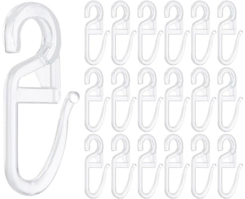 Fenglin-joy Ganci Tenda con Occhielli,100 Pcs Ganci per Anelli Tenda di Ø 6 Mm Ganci Plastiche per Anelli Tende ad Anelli Binari e Aste per anelli e aste per tende