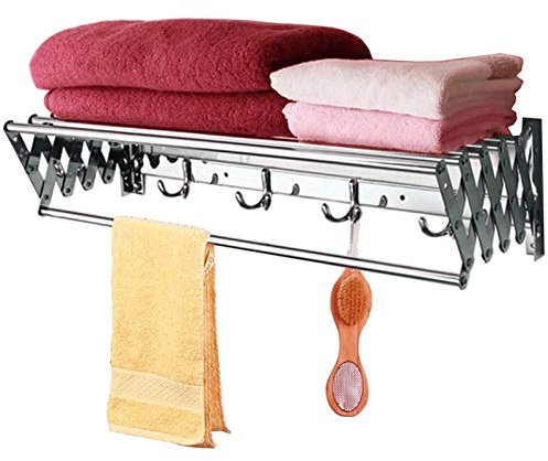 LaYiQimn Wäscheständer Wäscheständer, ausziehbar, zur Wandmontage, Wäscheständer – 4 Handtuchstangen für Badezimmer, zum Aufhängen von Kleidungsstücken, Wäscheständer (Größe: 70 cm)