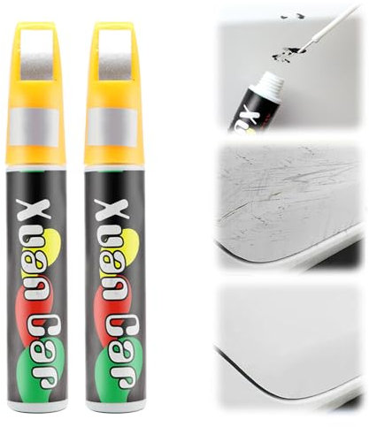 Stift zum Entfernen von Autokratzern, 2024 Neu Lackstift Auto, Kratzer Entferner Auto Lack Reparatur für Auto Glänzend Kratzer Reparatur, Perfekte Deckkraft und Schnelle Trocknung (2, Silbergrau)