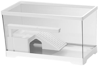 Baoblaze Schildkrötentank, Aquarium, Reptilien-Lebensraum, Fütterungsbox, Sumpfschildkröte, Ruhender Schildkröten-Lebensraum, Schildkröten-Terrarium, Weiß