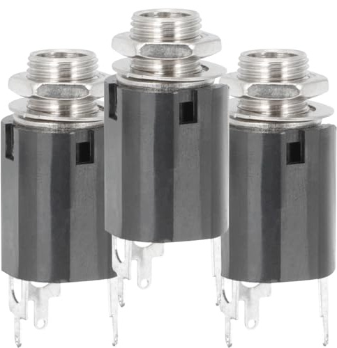 3 Stück Klinkenbuchse Stereo,Gitarrenbuchse Stereo-Minibuchse für Instrument Gitarre Bass Zubehör