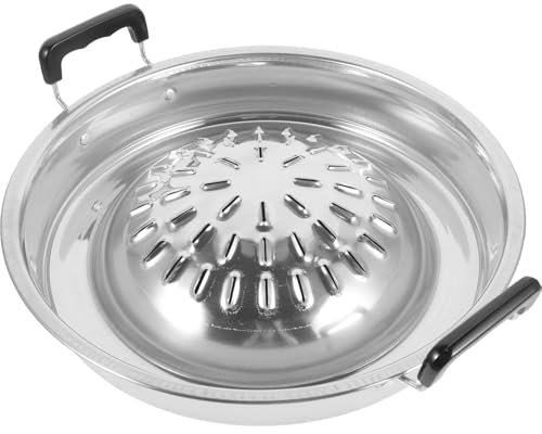 Poêle à Griller Poignée en Aluminium Argentée pour Barbecue Extérieur