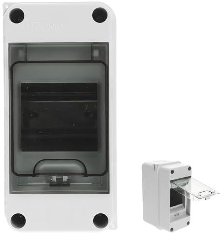 Xiciki DIN Rail Enclosure Circuit Breaker, 3-Way Power Distribution Box, Weatherproof Electrical Box, IP65 Waterproof Transparent Cover Distribution Protection Junction Box for Indoor and Outdoor Use