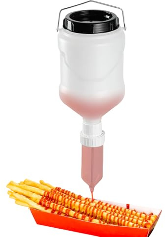 Ysislybin Gewürz Quetschflasche Zum Aufhängen, 3L Hängender Saucenspender, Nachfüllbare Soßen-Quetschflasche und Auslaufsicheres Design Ketchup Spender für Restaurants, Gewürze, Würzsaucen Salatsoße