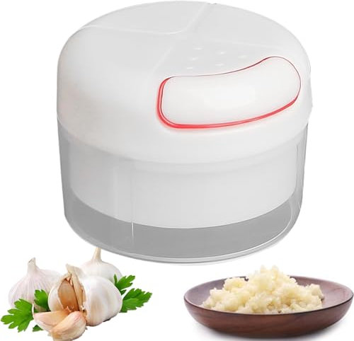Manuell für Knoblauch gehackt, für Fleisch und zerkleinert, multifunktionaler Cutter mit Schüssel für Gewürze, Käse, getrocknete Früchte und Zwiebeln.