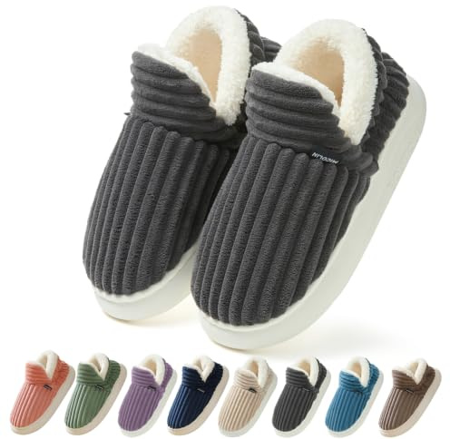 Coswind Zapatillas de Casa Mujer Hombre Invierno Cálido Cerradas Elegantes Cómodas Memoria Espuma Pantuflas Antideslizantes