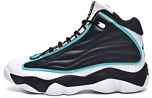 Höga basketskor Herr Dam Andningsbara Snörskor for Löpning, Halkfri Sula, Lättviktig Slitstark SPORTStil(Black,43 EU)