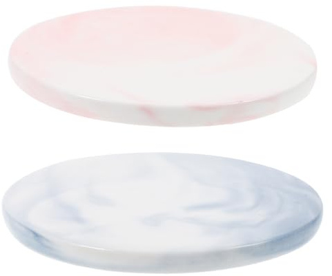 SUPVOX Supporto per Timbro di Ceralacca Resistente al Calore Piastra di Tenuta in Ceramica Marmorizzata 2 Pezzi Sottobicchiere Versatile per Protezione Tavolo e Creazione Sigilli Wax