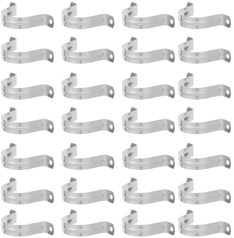 TOVINANNA 50pcs Stainless Steel U Shape Pipe Strap Clamps 50mm for Ceiling and Wall Mounting Rigid Suspension Pipe Brackets Industrial Hardware