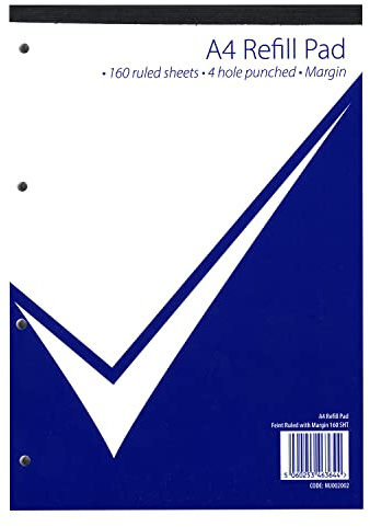 Nu Notebooks - Office Range - A4 Refill Pad - A4 Notebook - Stationery Notebooks - Writing Pad - 160 Pages, White