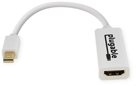 Plugable Mini DisplayPort (Thunderbolt 2) till HDMI-adapter (stöder Mac, Windows, Linux och skärmar upp till 4K 3840x2160@30Hz, passiv)
