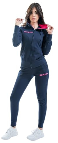 GIVOVA TUTA KING DONNA COTONE TERRY BLU/FUXIA Tg. XL