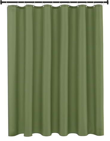 Biscaynebay Duschvorhang in Hotelqualität, 183 x 183 cm, salbeigrün, wasserabweisend, rostbeständige Ösen und beschwerte Unterseite, maschinenwaschbar | Wasserabweisende Duscheinlagen für Badezimmer, maschinenwaschbar, Polyester, Badvorhang, Mietwohnung, Haus