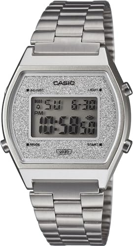 Casio Unisex Digital Quarz Uhr mit Edelstahl Armband B640WDG-7EF, Silber