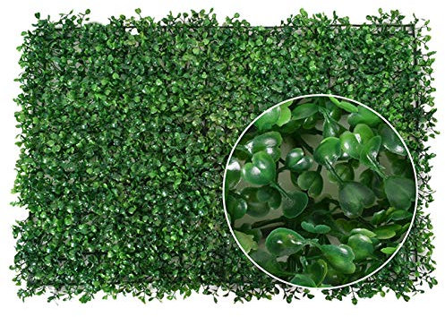 QIAOH Artificial Boxwood Panels Topiary Hedge Plant 20PCS, Privacy Hedge Screen UV Protected, Faux Grass Wall Greenery Mats, Green Boxwood Backdrop