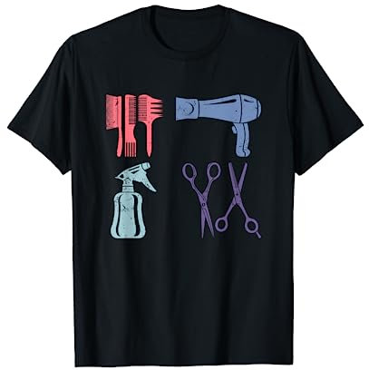 Cadeau Pour Barbier Peigne Séchoir Ciseaux Coiffeur T-Shirt