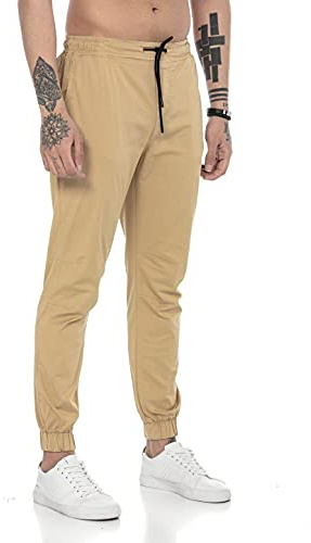 RED BRIDGE Pantalone da Uomo Joggers Pantaloni da Tuta Stile Chino Cotone Marrone S