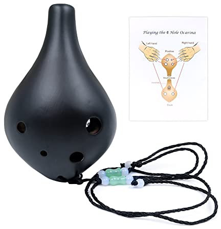 Alnicov Okarina mit 6 Löchern, Alt-C-Keramik, rauchbraune Okarinas, glasierte Keramik, schönes Design, perfekt für Anfänger