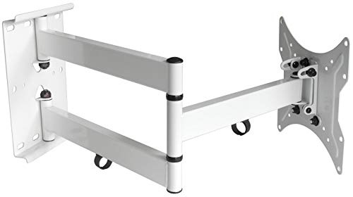 Drall Universal Fernseher Halterung - Schwenkbar Neigbar - 16-55 Zoll - Ausziehbar bis 65 cm - TV Wandhalterung für 3D HD OLED LED LCD - VESA 100 200 weiß Modell: L22W