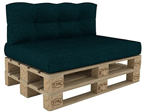 POKAR Palettenkissen Palettenauflagen Palettenmöbel Palettensofa 2er Set: Sitzkissen 120x80 + Rückenlehne 120x40, Dunkelgrün