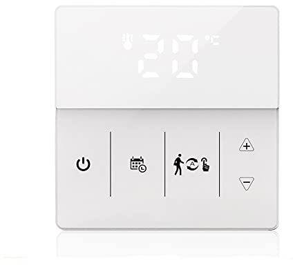 MincoHome Termostato inteligente programable Caldera de gas/Calefacción de suelo eléctrico Controlador de temperatura WiFi Aplicación de voz Conexión (blanco para calefacción por suelo eléctrico)