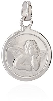 NKlaus Kettenanhänger Schutzengel rau 925 Silber 12mm, rhodiniert, 1 Stück
