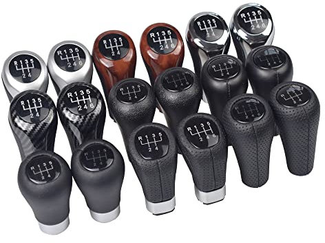 Hacreyatu 5/6 Gang Schaltknauf für BMW E81 E82 E87 E88 F20 E90 E91 E92 E93 E30 E36 E46 F30 E60 E61 E28 E34 E39 E63 E63 4 e23 E32 E38 E83 F25 F26 E53 X6 E85 E86 (Style-4, 6 Gänge)