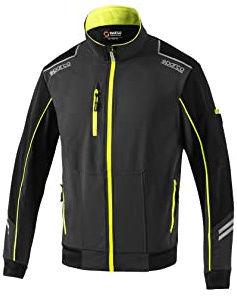 Sparco Giacca da Lavoro Leggera Light Shell Austin in Tessuto Tecnico Idrorepellente Antivento. Giubbino Multitasche Traspirante con Rinforzi e Dettagli Riflettenti.