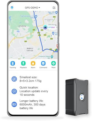 GPS Localizzatore Tracker per Auto Moto e Cani, 90 Giorni di Standby 6000mAh, Allarme Antifurto Tracciamento Globale in Tempo Reale - SIM Card Gratuita, App Inclusa, Tracker GPS Nascosto