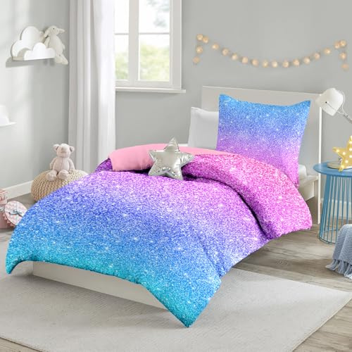 Yasida Kinderbettwäsche 140x200 Weltraum Stern Kosmos Bettwäsche Mädchen Rosa Lila Mikrofaser 2-teiliges 3D Kinder Bettwäsche-Set 1 Bettbezug mit 1 Kissenbezug 65x65cm Bunt, Regenbogen 01
