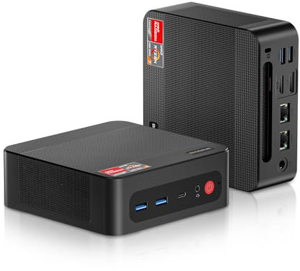 BOSGAME Mini PC [Dual LAN], AMD Ryzen 7 5825U (8C/16T, up to 4.5Ghz) 32GB DDR4 1TB SSD Mini PC Dual Channel, 4K@60Hz Mini Desktop Computers Wi-Fi 6E/BT 5.2