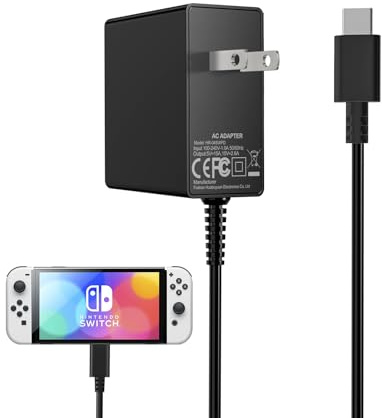45W GaN Switch Netzteil mit 1.8M Ladekabel Kompatibel mit Nintendo Switch/Lite/OLED/Deck Dock/Switch Pro Controller Unterstützt TV Modus