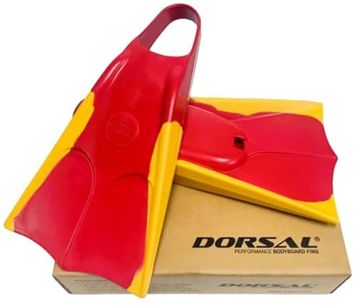 DORSAL Bodyboard Schwimmende Schwimmflossen (Flippers) 7 - 8 Rot/Gelb (Rettungsschwimmer)