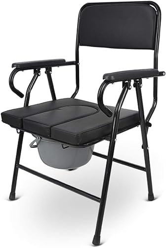 Nachttisch-toilettensitz, Extra Breit, Klappbarer Toilettenstuhl Für Die Häusliche Pflege, Badehocker Für Schwangere, Robust, Für Senioren, Behinderte, Mit Gepolsterten Kissengriffen Und Eimer