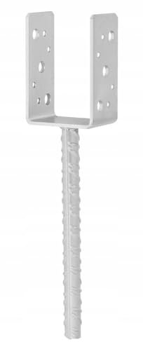 BK SHOP Pfostenträger U-Form zum Einbetonieren | Stützenfuß 50 x 100 x 45 mm | Pfostenanker Verzinkter Stahl 3,5 mm | Bodenanker für Holzpfosten | Pfostenschuh für Terrassen und Zäune