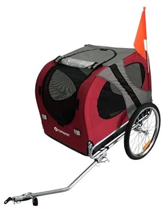 Hundefahrradanhänger Starline Original L - Rot - Faltbar - Hundeanhänger - Fahrradanhänger für Hunde bis 40 kg